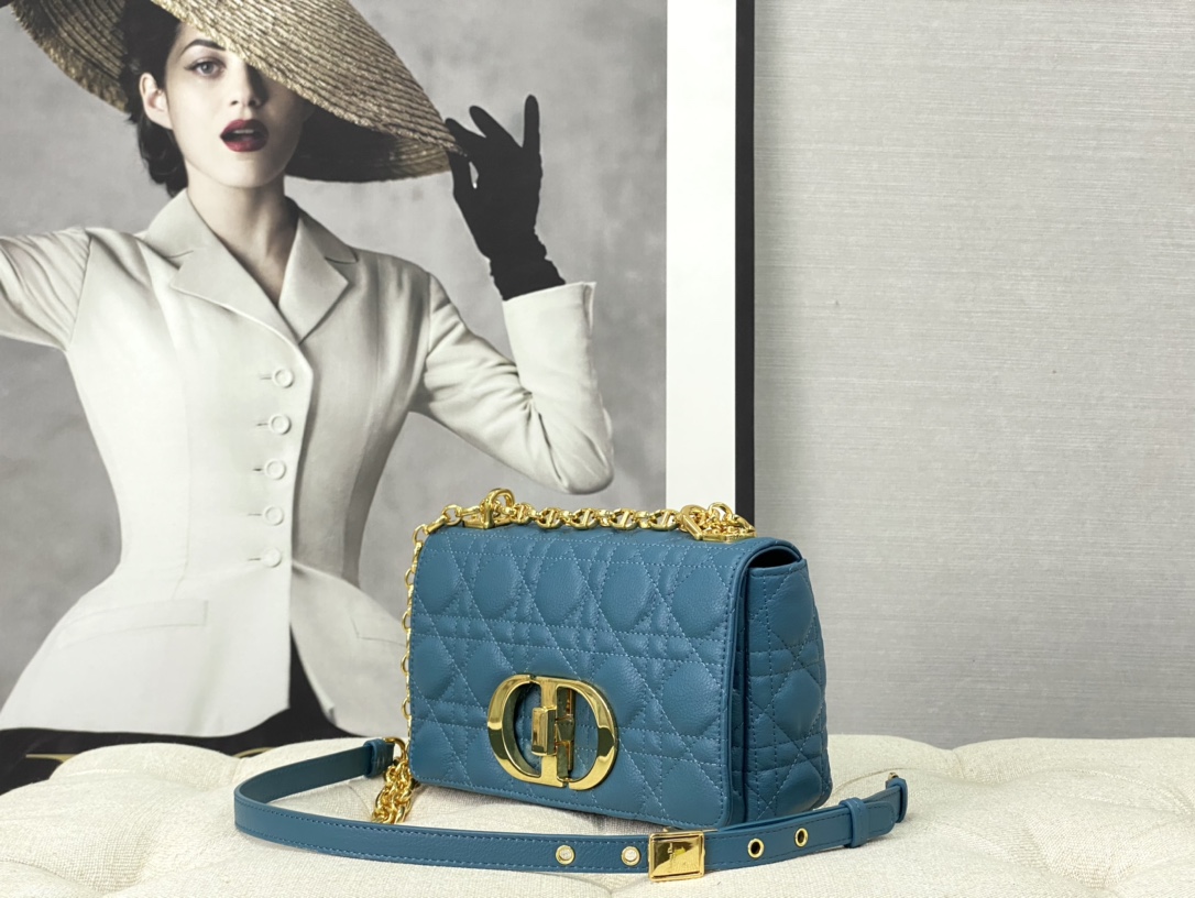 TOP Christian Dior Caro Bag 20 x 12 x 7 cm - Dark blue