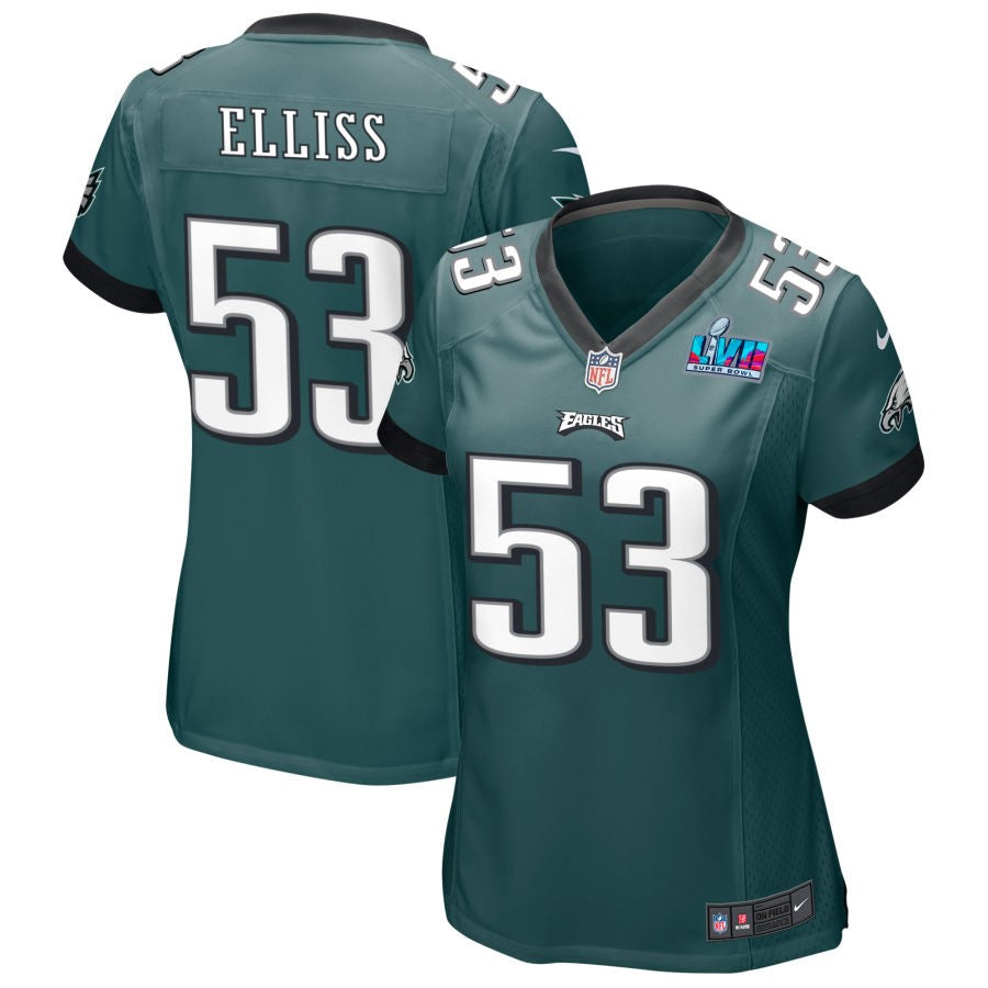 Christian Elliss Philadelphia Eagles  Women's Super Bowl LVII Game Jersey - Midnight Green