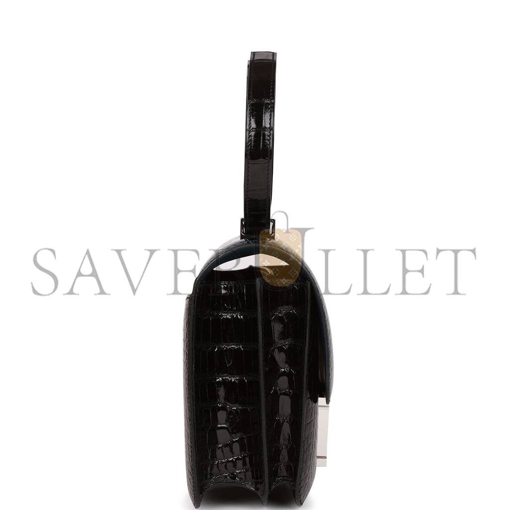 Hermes Constance 24 Tri-Color Black, Bleu Baltique and Vert Rousseau Shiny Alligator Palladium Hardware