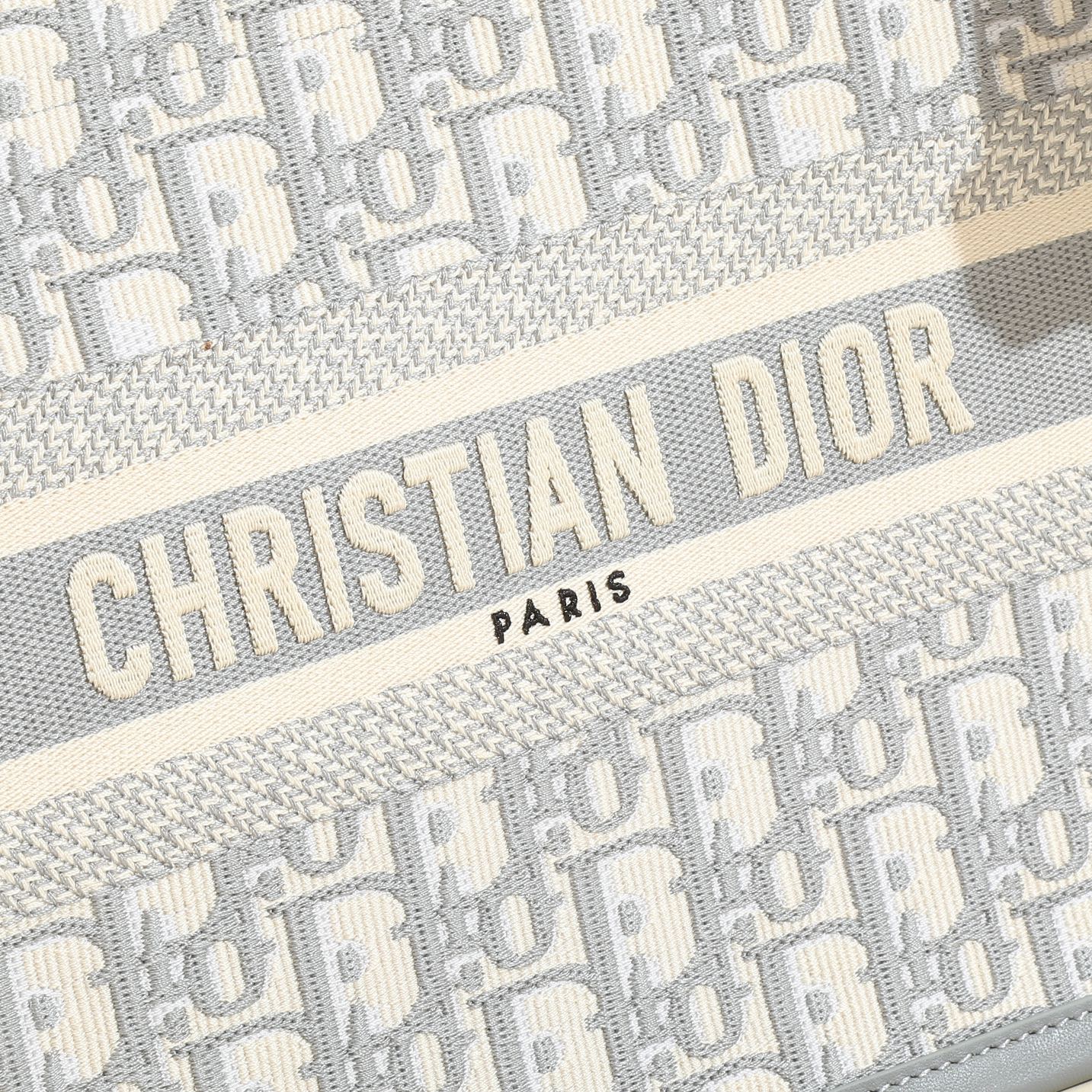 TOP Christian Dior Book Tote Bag Oblique 26.5x21x14cm/36x27x16.2cm - Gray