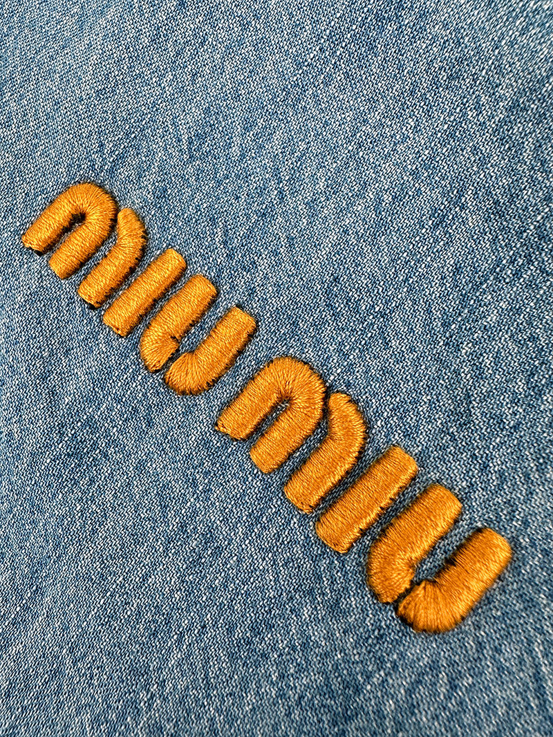 MiuMiu 刺绣徽标牛仔夹克