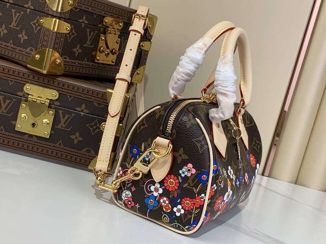 TOP Louis Vuitton LV Speedy Bandoulière 20 Bag Monogram Floral Pattern 20.5 x 13.5 x 12 cm - Brown