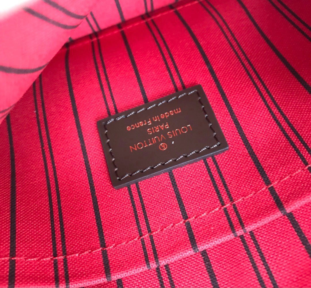 TOP Louis Vuitton LV LV Damier Ebene Neverfull GM - Red