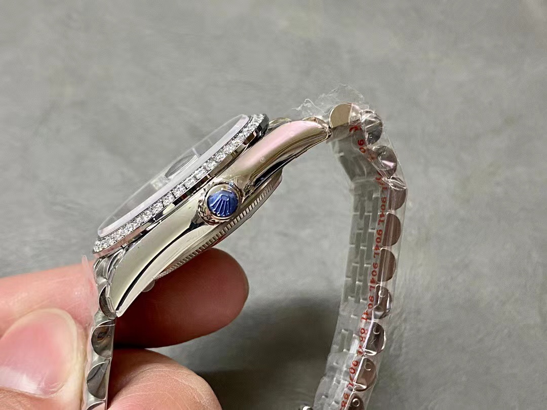 TOP ROLEX Purple Dial Watch 36mm - Sliver