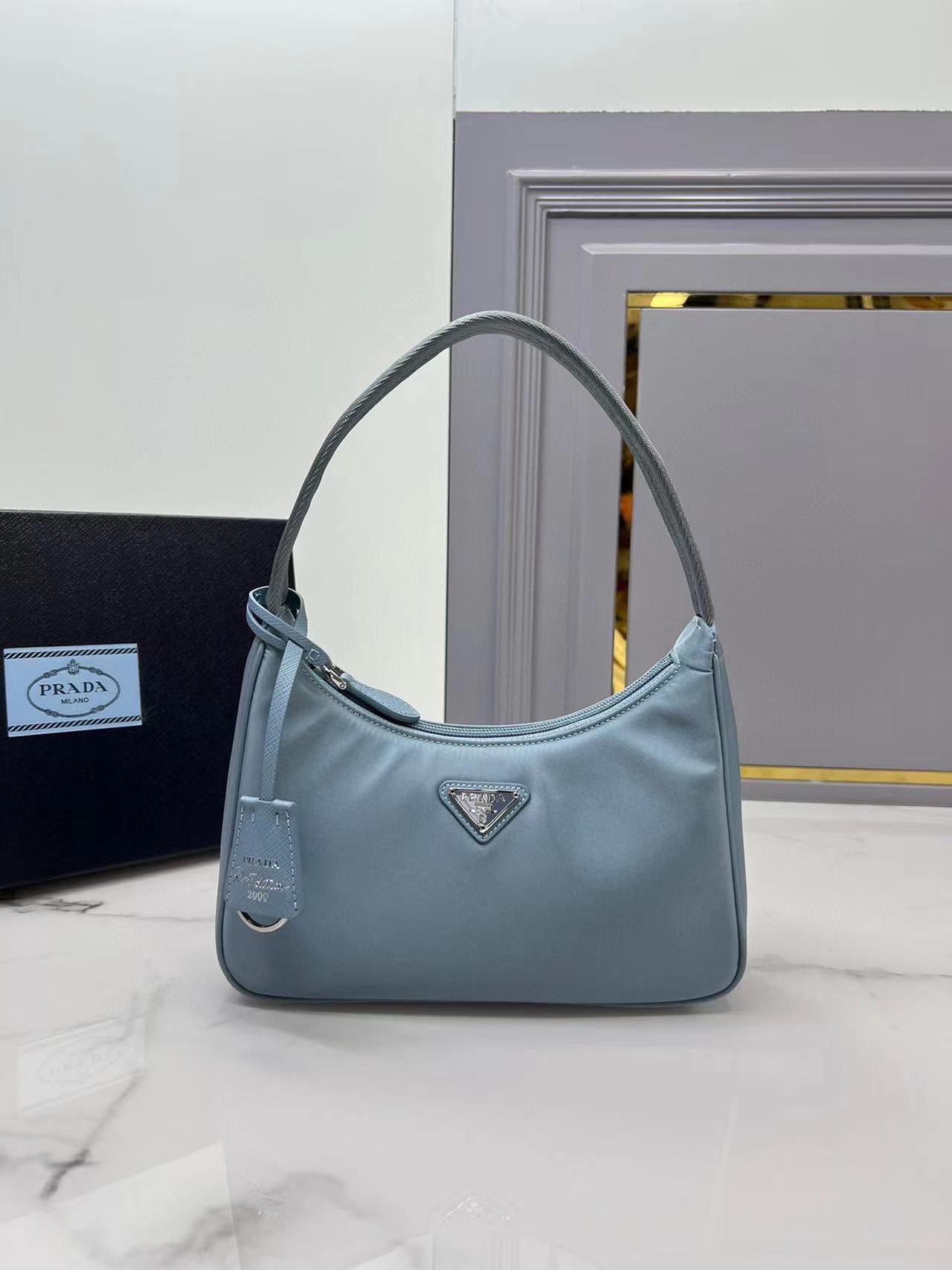 TOP PRADA  Re-Nylon Re-Edition 2000 Leather Mini Bag 22×17×6cm - 2 Color