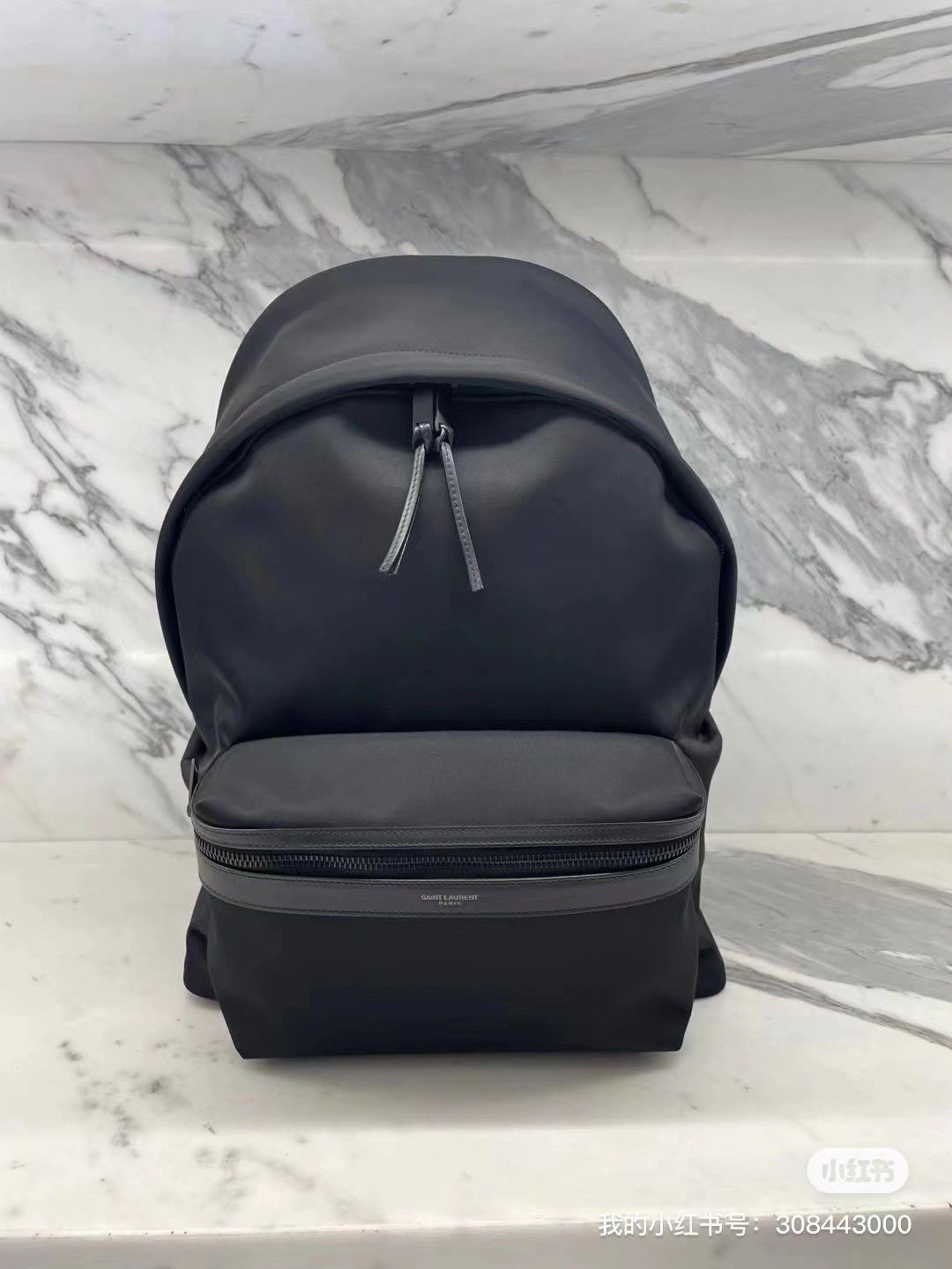 TOP Yves Saint Laurent YSL Silk/Crocodile/Cow Leather Backpack - Black