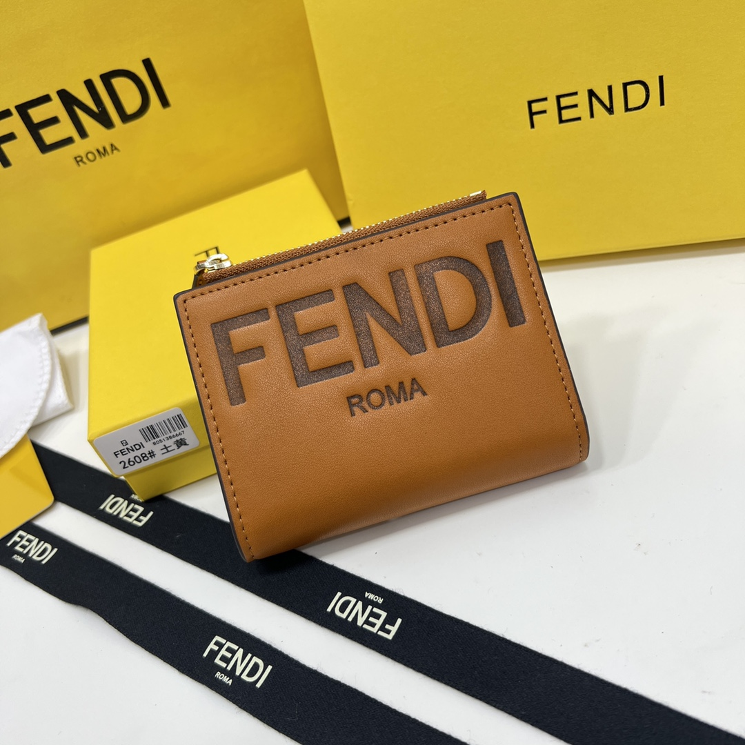 FENDI Bifold Leather Wallet  (Replica)