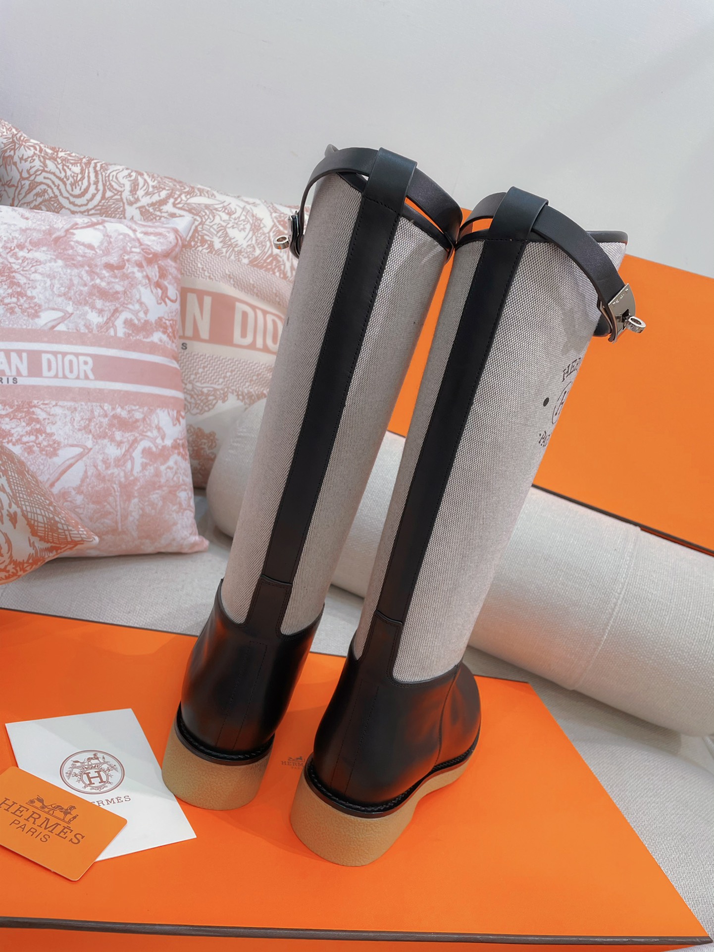 TOP HERMES Kelly Bottes Jumping - Black