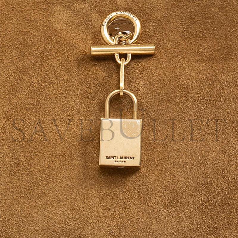YSL SUEDE HOBO SHOULDER BAG 'BISCUIT BROWN' 773686AAC2F9851 (27*27*8cm)