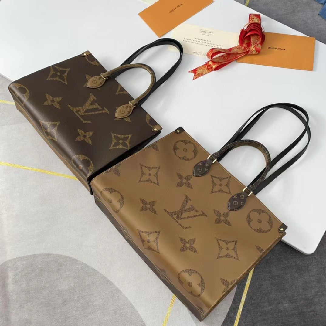 TOP Louis Vuitton LV  On The Go Bag  2 Sizes-Brown