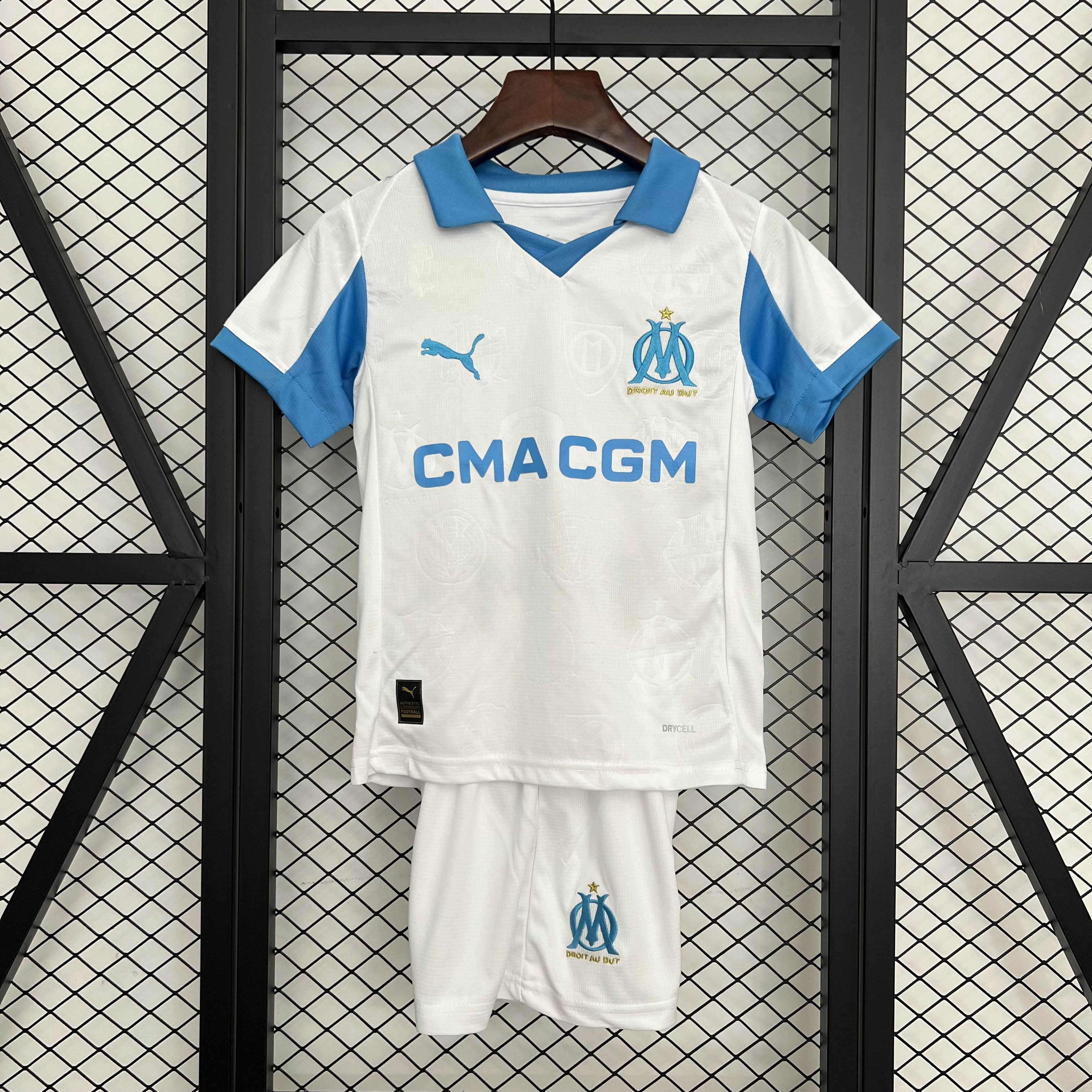 2025/2026 Olympique de Marseille Home Football Shirt 1:1 Thai Quality Kids Size
