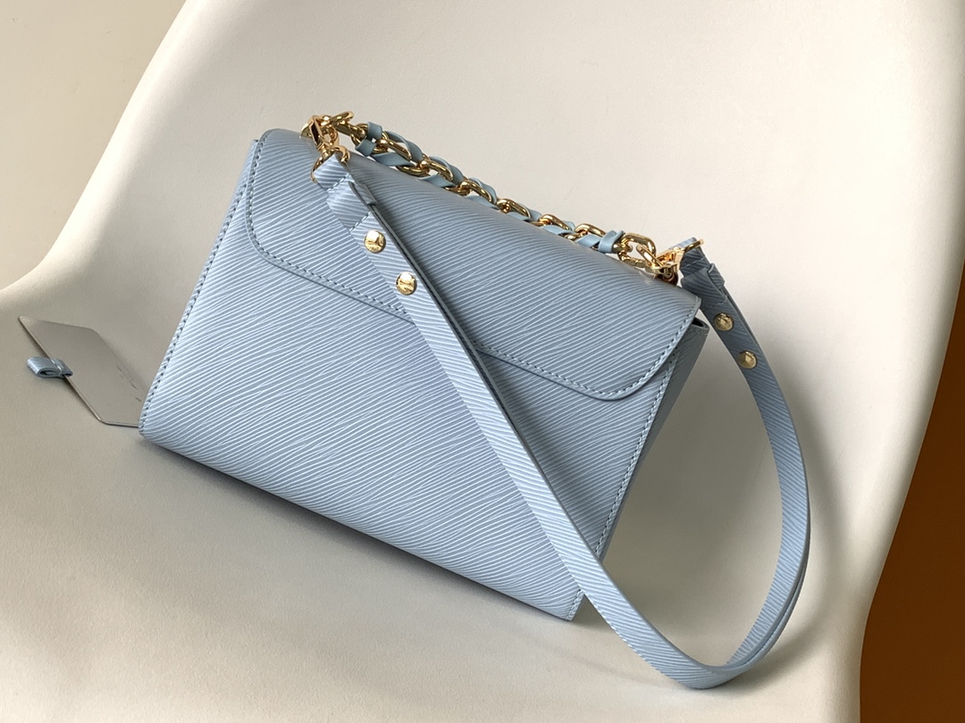 TOP Louis Vuitton LV Twist MM Bag Epi Leather 23 x 17 x 9.5 cm - Blue