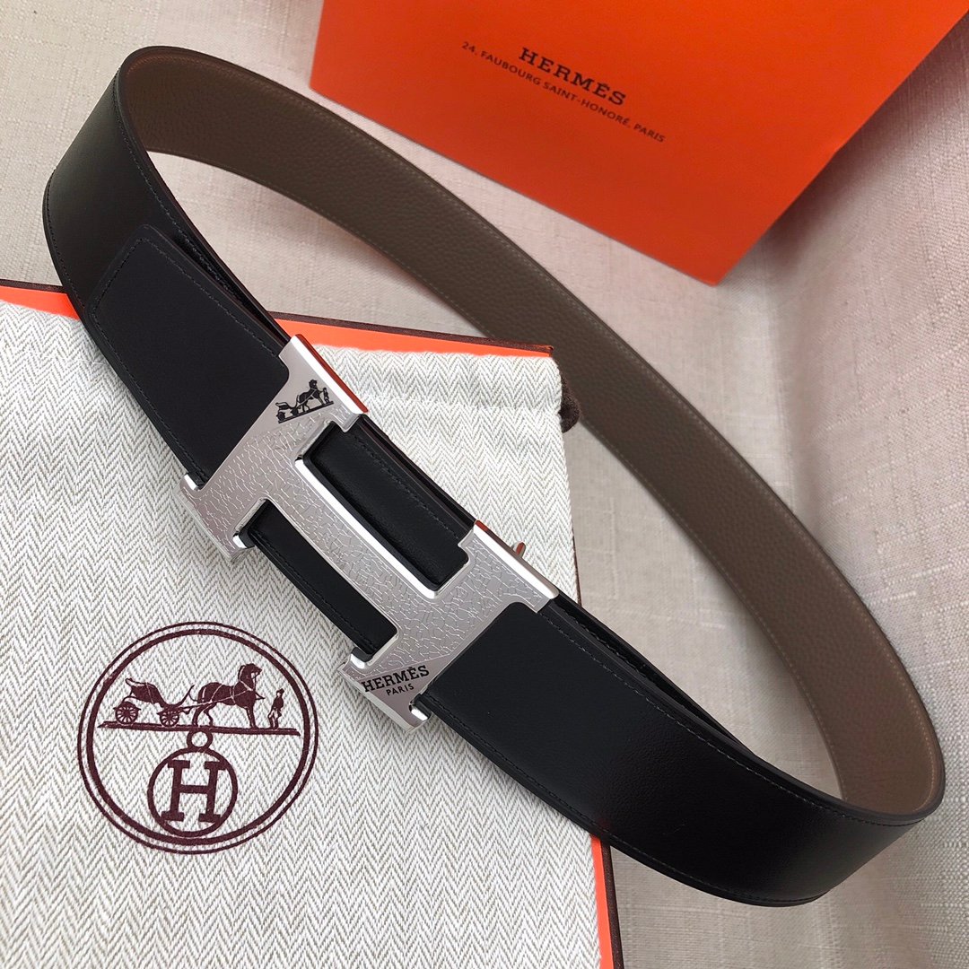Hermès H Belt Buckle & Reversible Black For Women, Women Belt 380MM