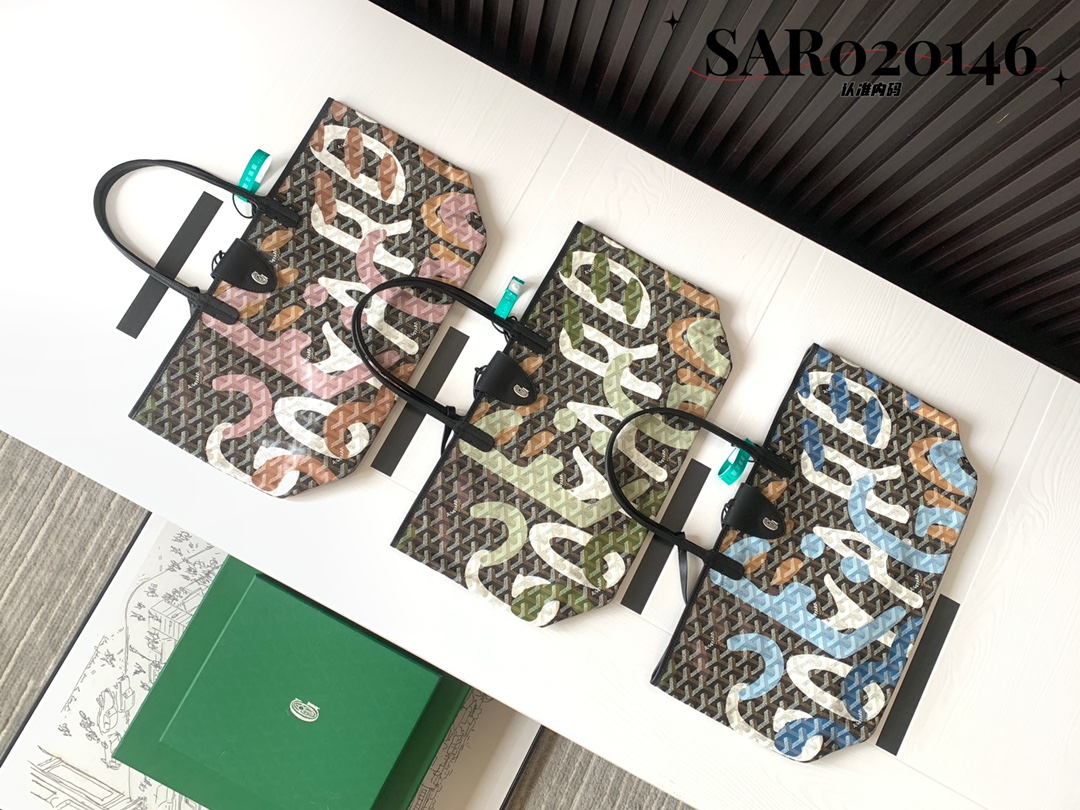TOP Goyard Saint Louis Bag with Camouflage Letters 34x15x28cm/40x20x34cm - 3 Color