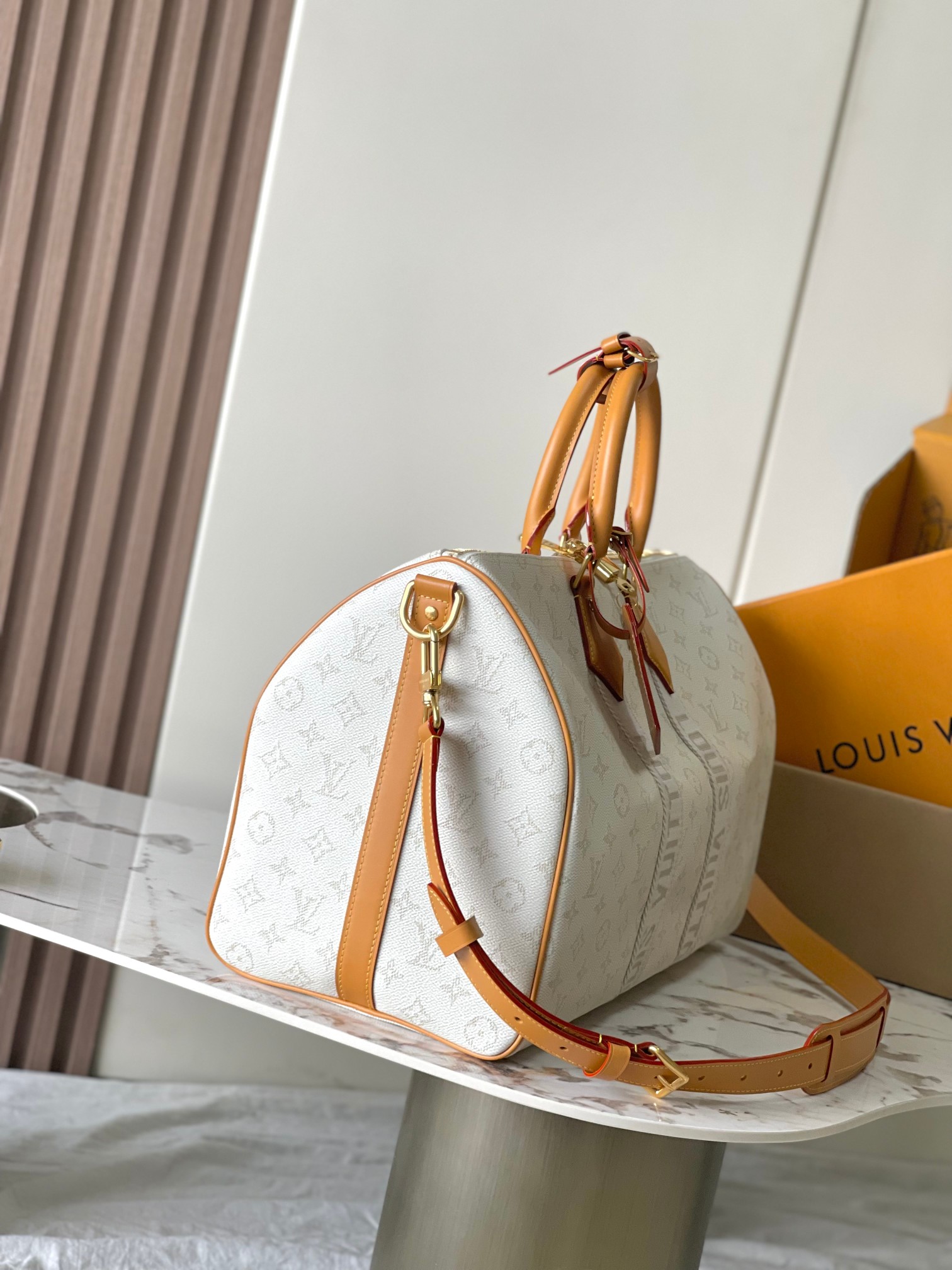 TOP Louis Vuitton LV Keepall 45 Travel Bag 45X27X20cm - White