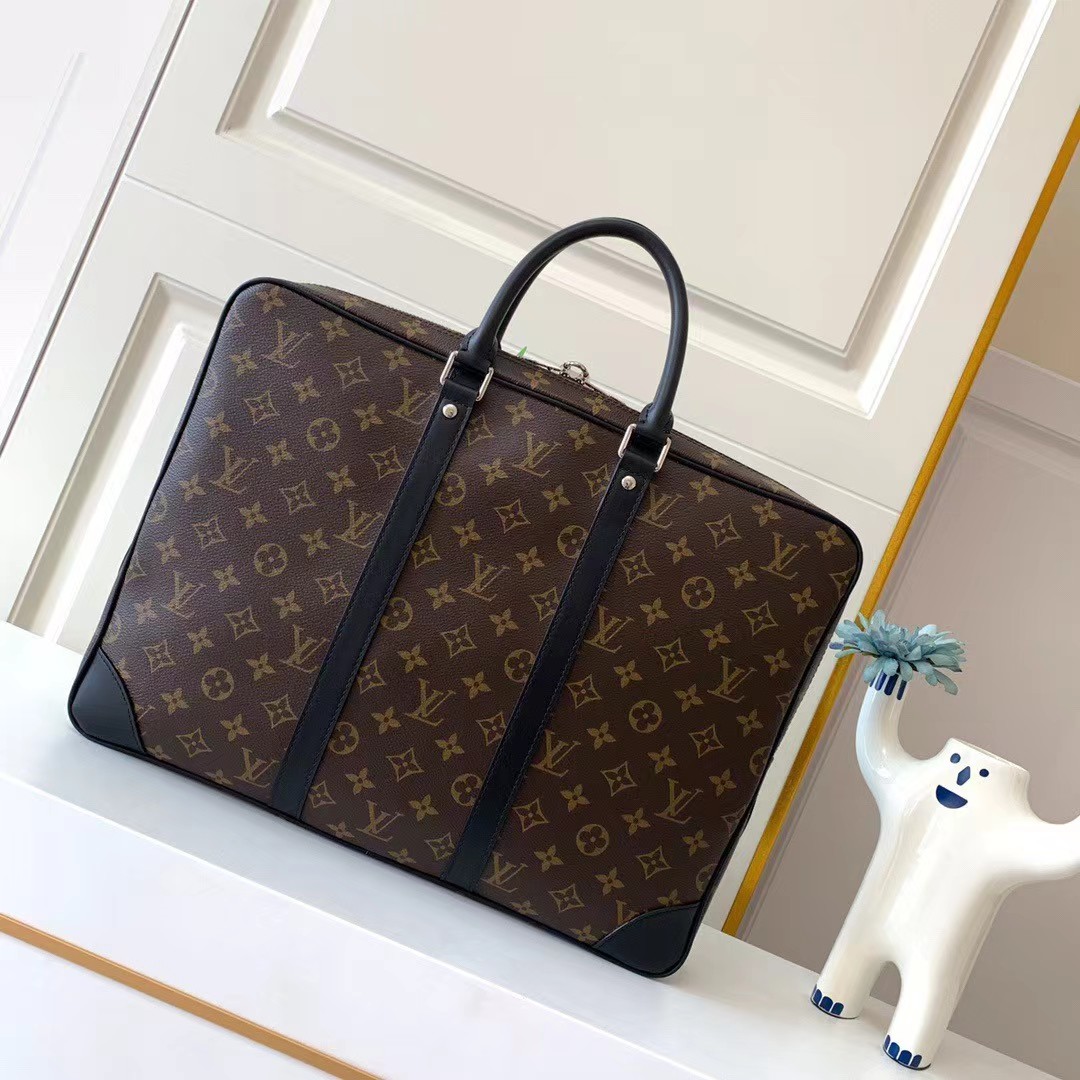 TOP Louis Vuitton LV Porte-Documents Voyage Briefcase 41X31X7 cm-Presbyopia With Leather