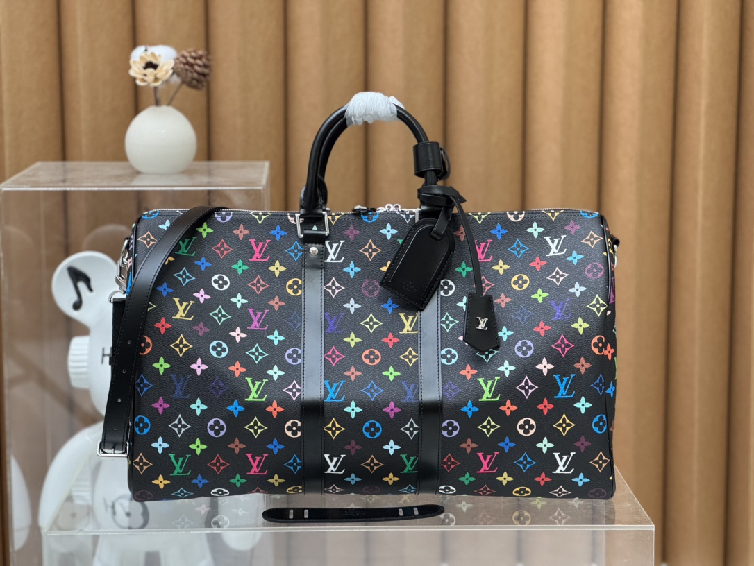TOP Louis Vuitton LV Keepall Bandoulière 50 Handbag 50 x 29 x 23cm - Black