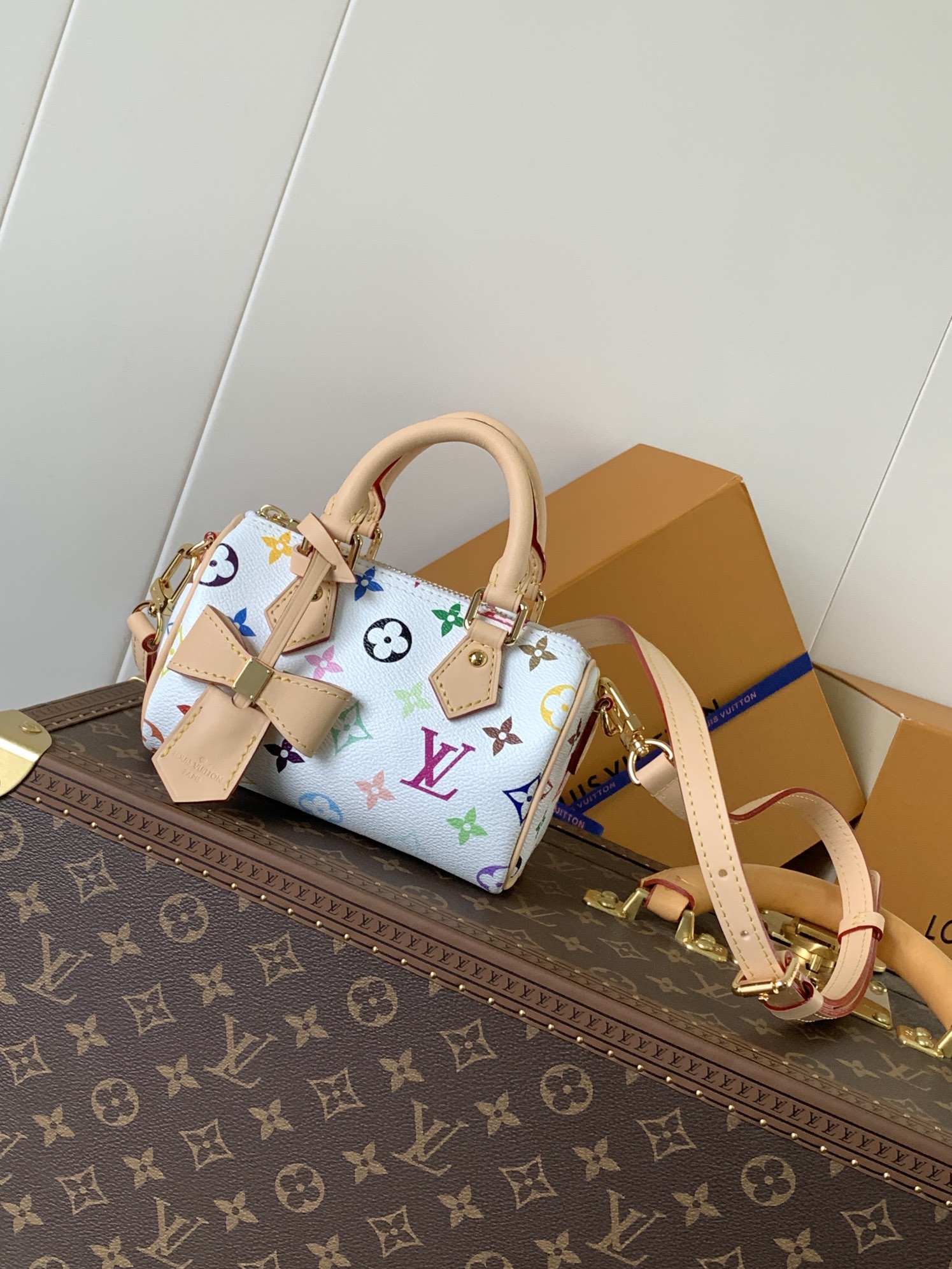 TOP Louis Vuitton LV Speedy Bandoulière Nano/25/30 Handbag 10x7.5x16cm/25x19x15cm/30x21x17cm - White