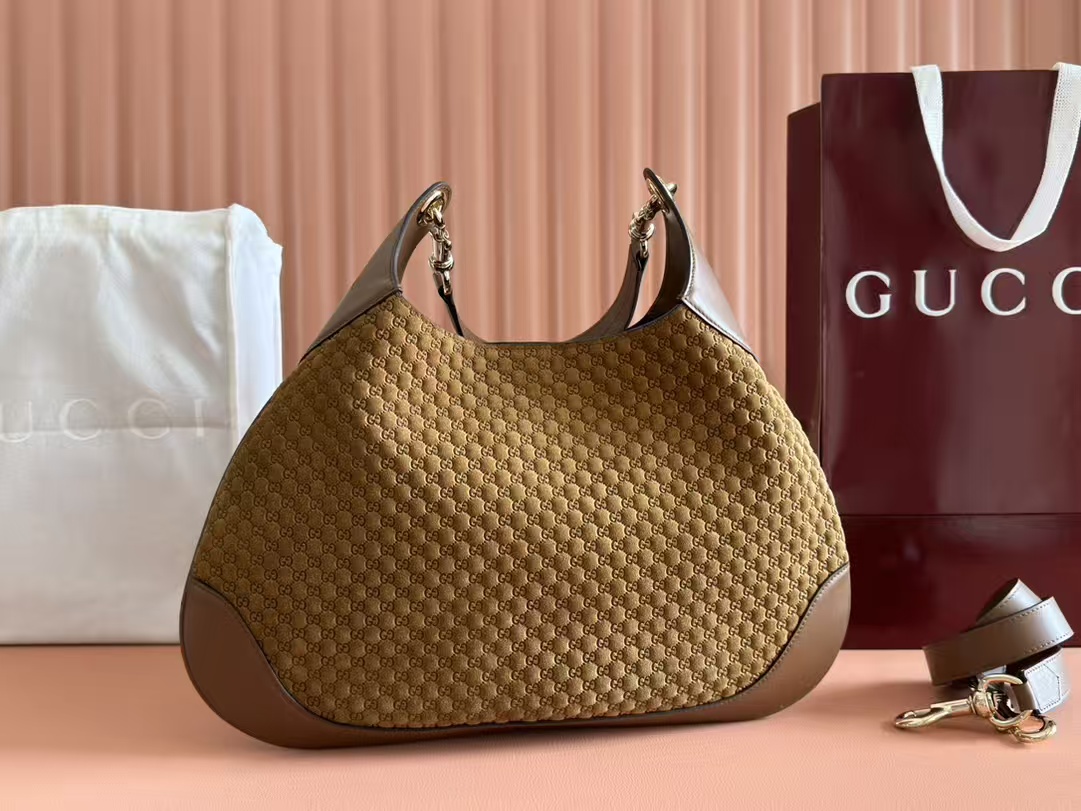 TOP GUCCI Medium Shoulder Bag  Suede Leather 42 x 36 x 2cm - 2 Colors