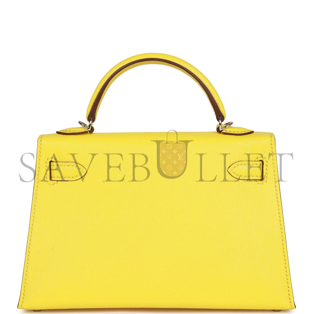 HERMES MINI KELLY CHÈVRE PALLADIUM HARDWARE (19*12*5.5cm)
