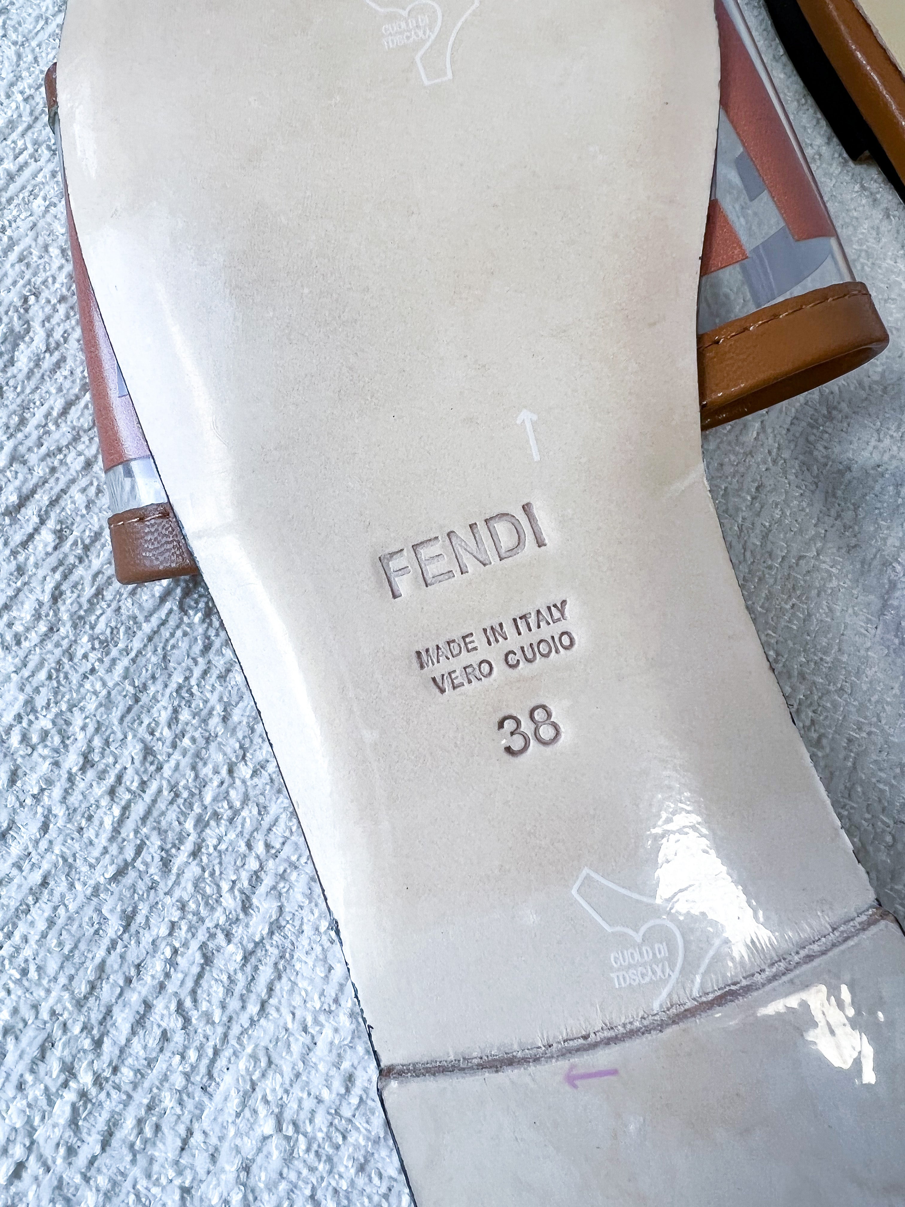 TOP FENDI FENDI Clear Slides - Brown