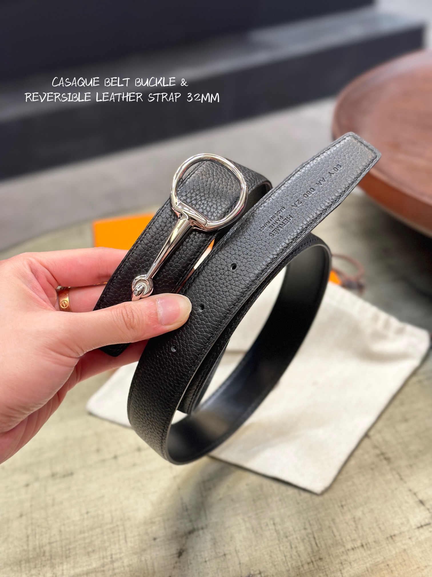 TOP HERMES Flippable Belt 3.8CM