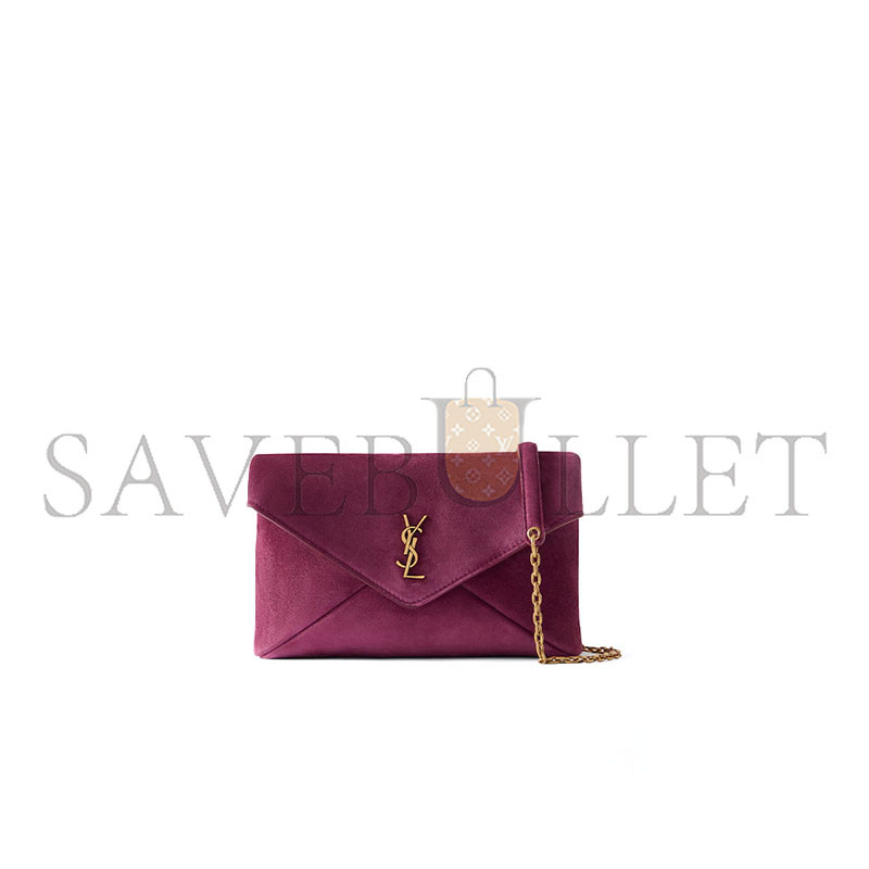 YSL CASSANDRE SMALL CHAIN POUCH IN SUEDE 8555691U80W6976 (19*12*3cm)