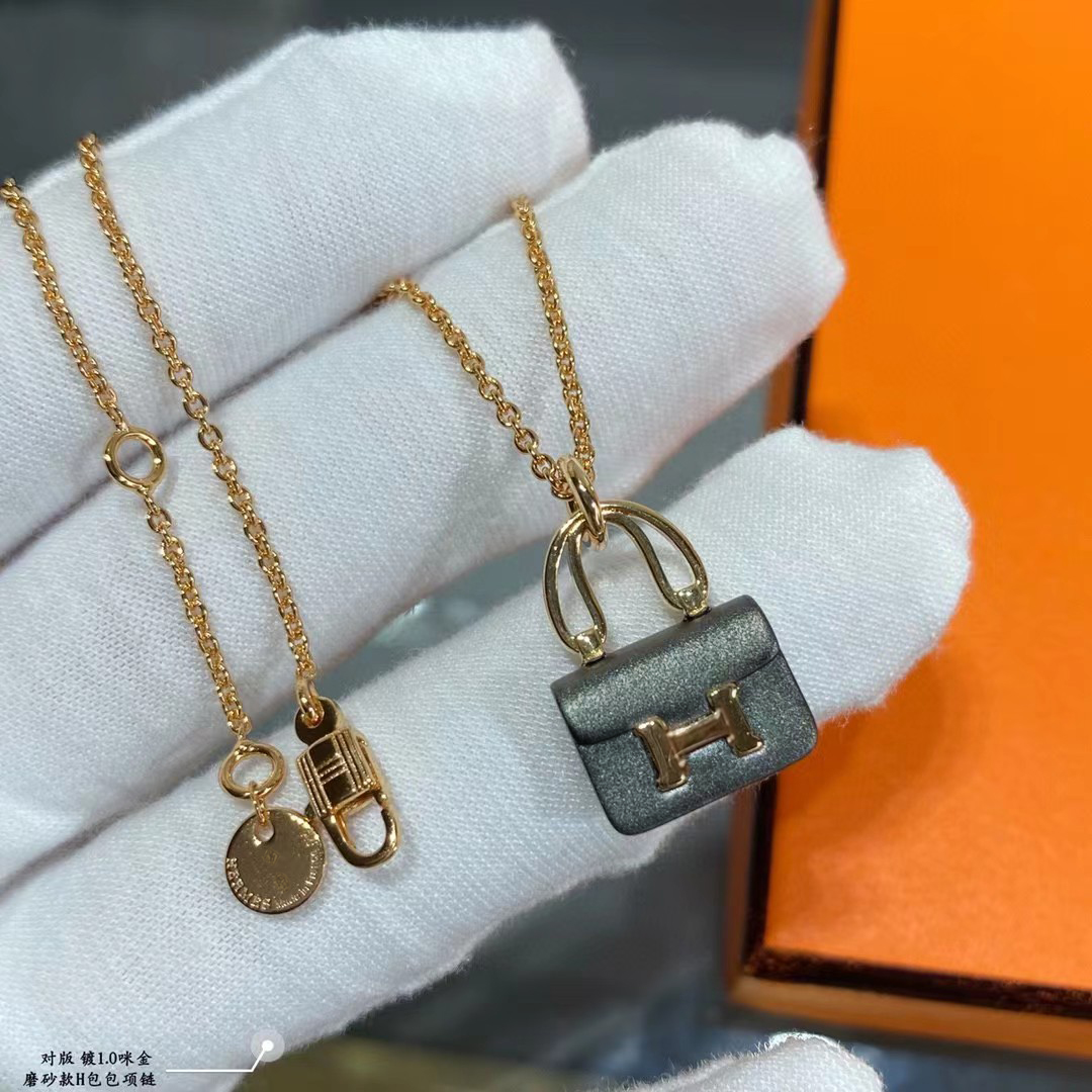 TOP HERMES Bag Necklace-Gold