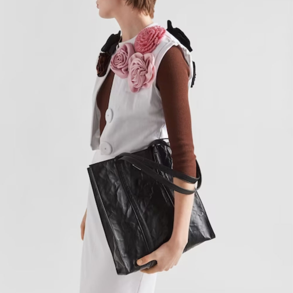 Prada Small Antique Nappa Leather Tote