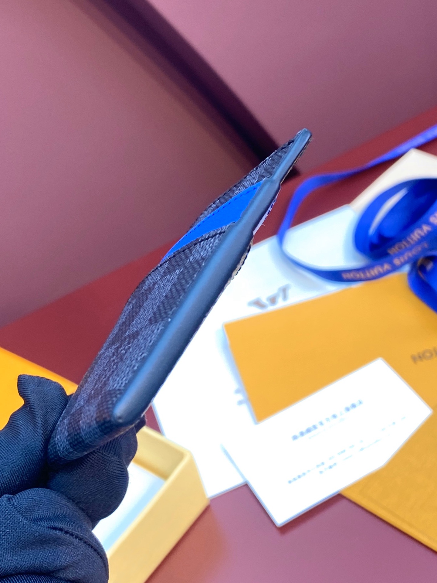 TOP Louis Vuitton LV Neo Card Holder Monogram Macassar Canvas 11x7x0.6cm - Black