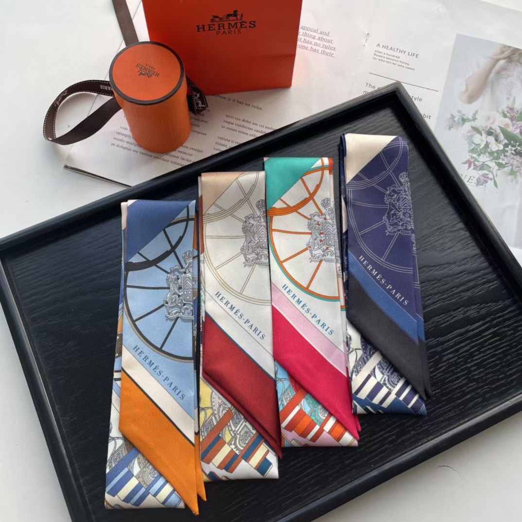 TOP HERMES Twilly Springs Springs Twilly 86 x 5 cm - Four Colours