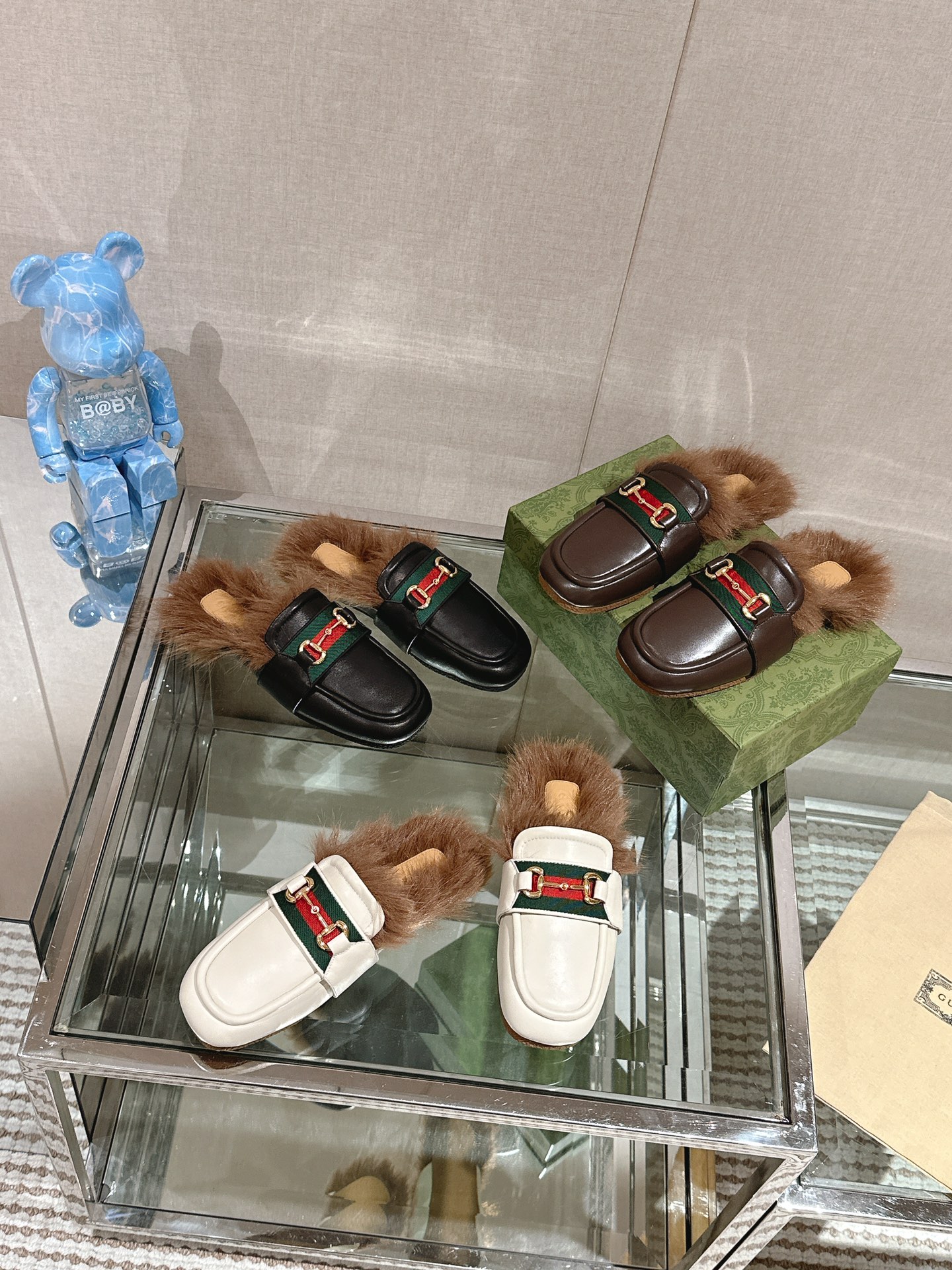 TOP GUCCI New Autumn And Winter Woolen Slippers - Three Colors