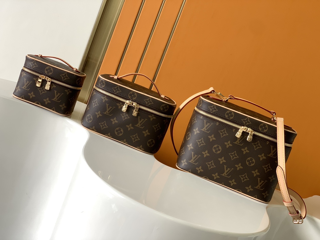 TOP Louis Vuitton LV Monogram Coated Canvas Makeup Bags - 3 Sizes - Black