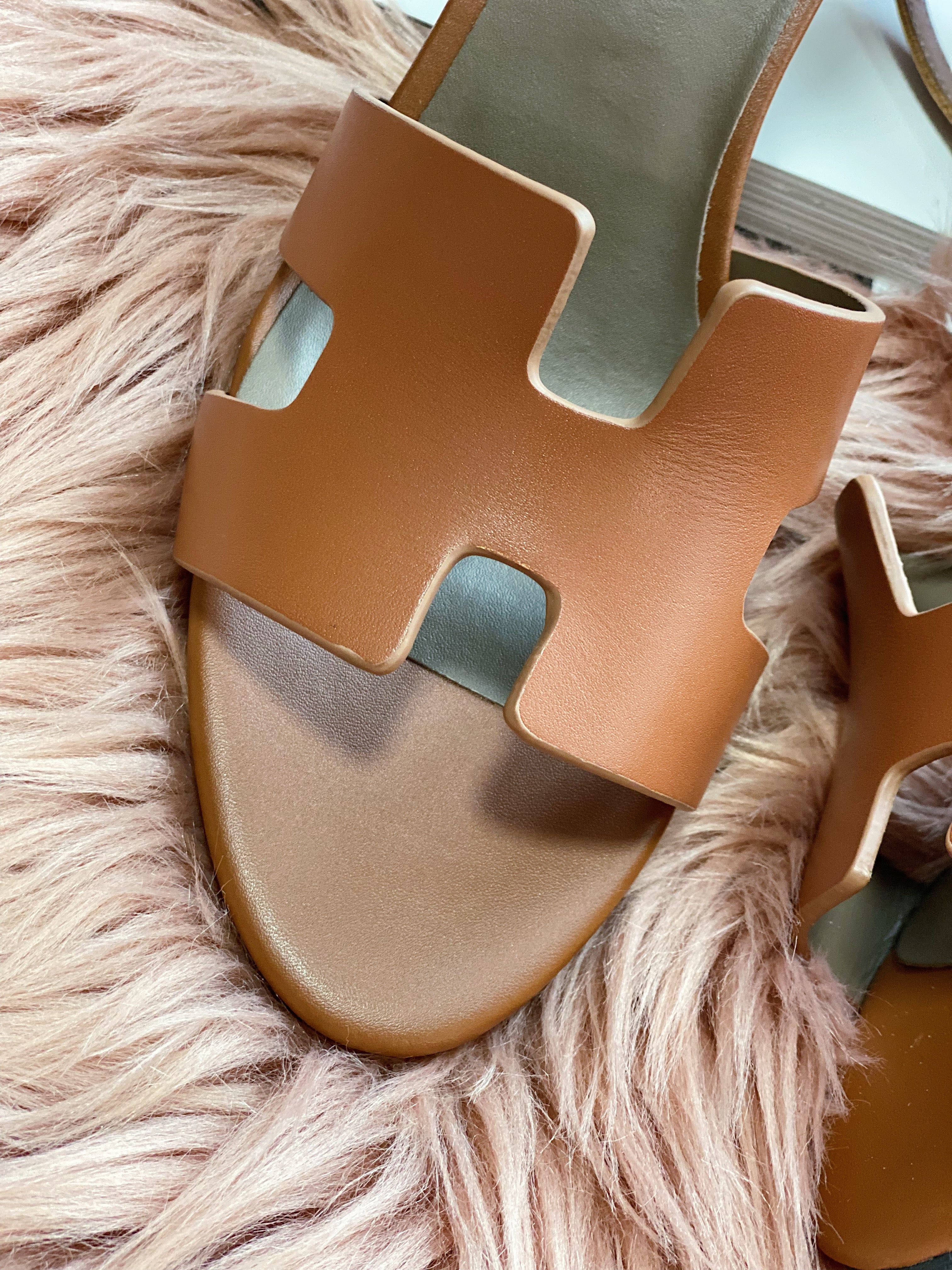 TOP HERMES Wedges Sandals Smooth Leather - Brown