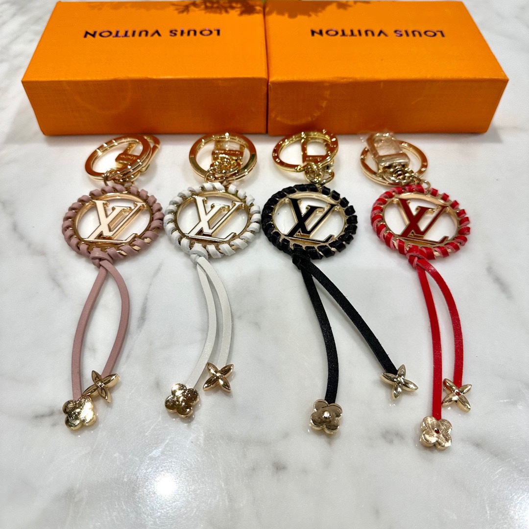 TOP Louis Vuitton LV Leather Woven Decorative Keychains - 4 Colors