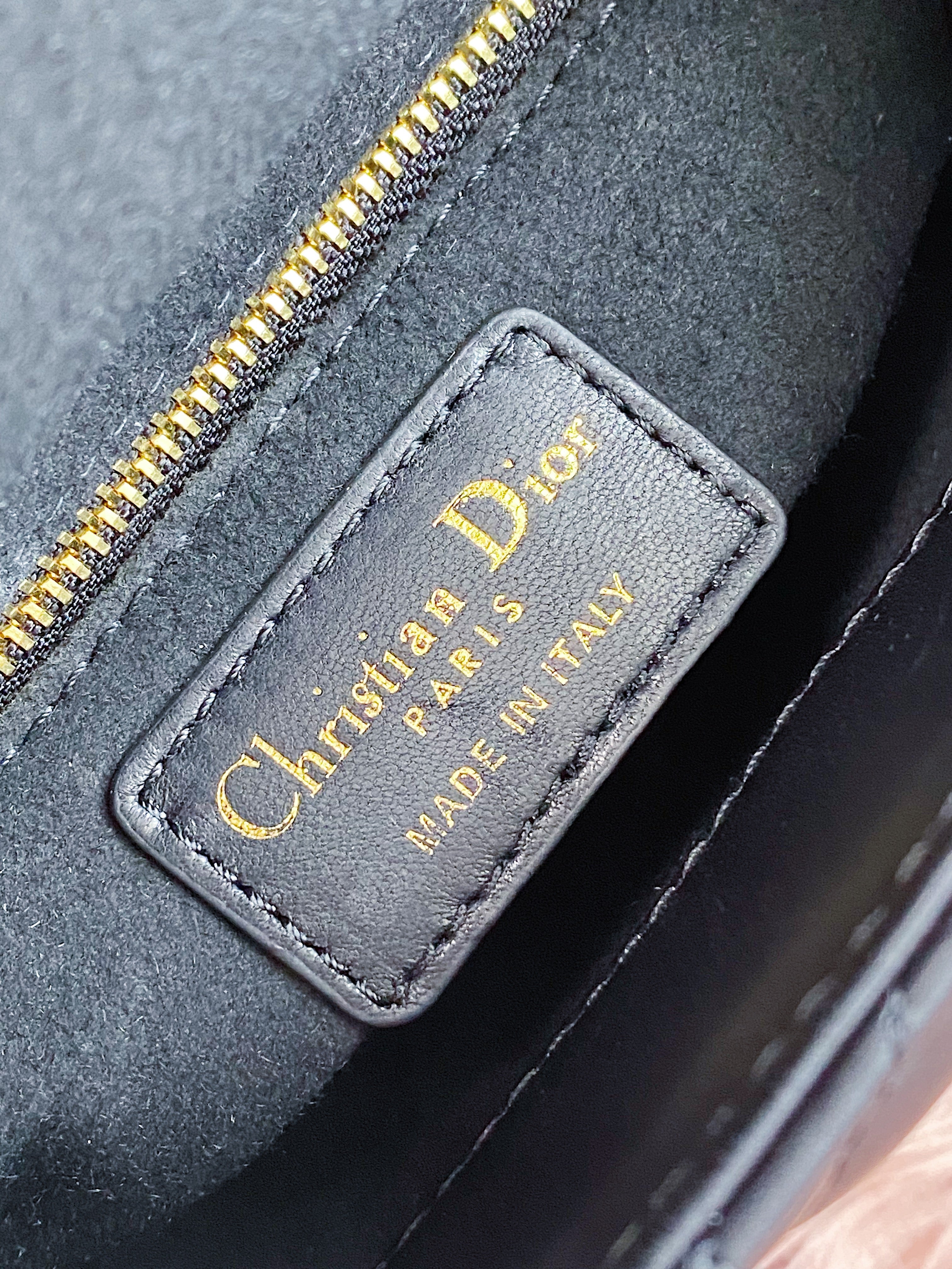 TOP Christian Dior Lady Christian Dior Bag Mini - Black with 2 tones hardware