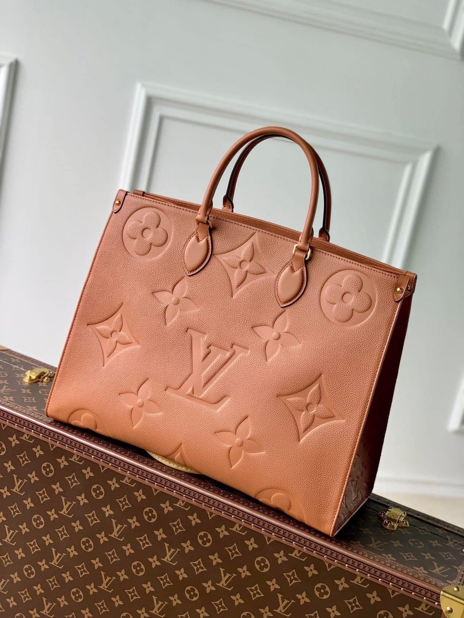 TOP Louis Vuitton LV On The Go Bag GM 41x34x19cm- Cognac