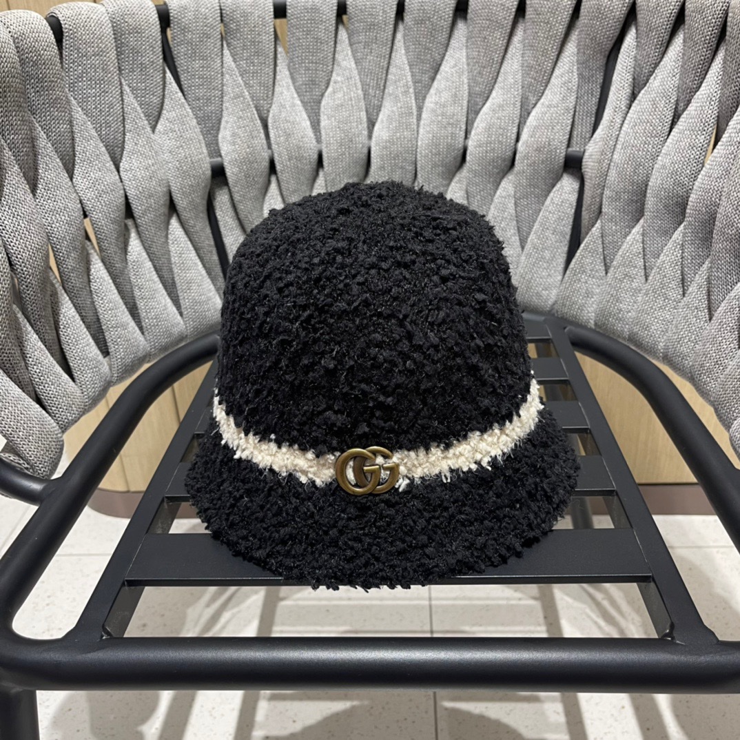 TOP GUCCI Autumn And Winter Lamb Fisherman Hat - 3 Colors