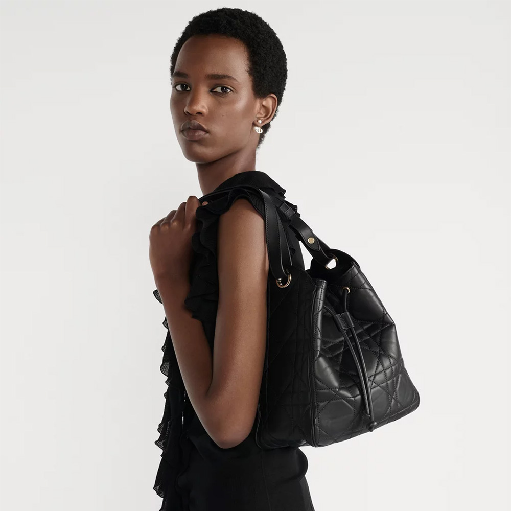 Dior Medium D-Motion Bag Macrocannage Lambskin (Replica)