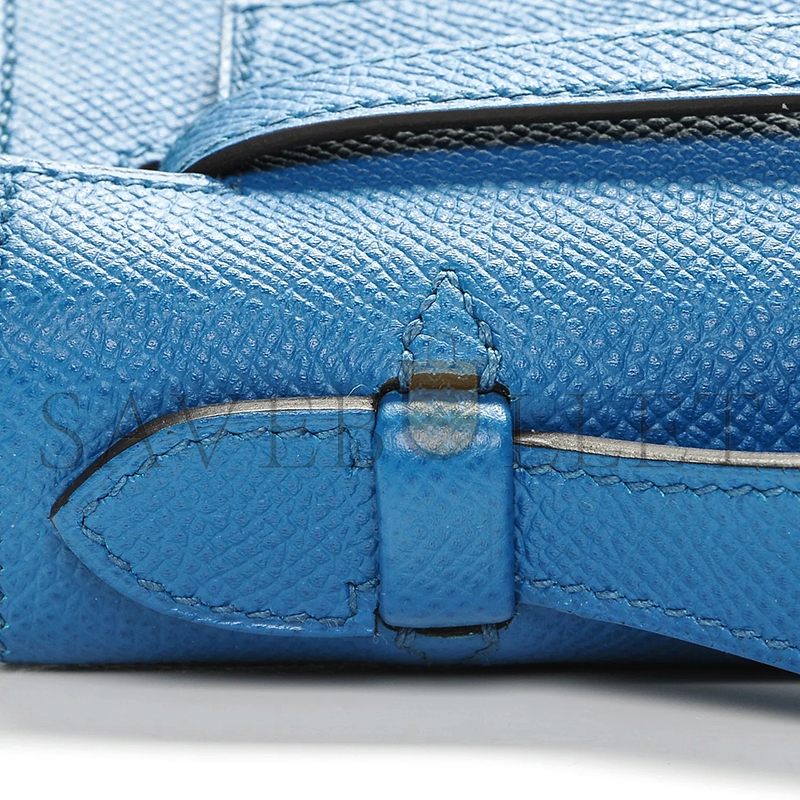 HERMES KELLY POCHETTE EPSOM BLEU IZMIR PALLADIUM HARDWARE (22*14*7cm)
