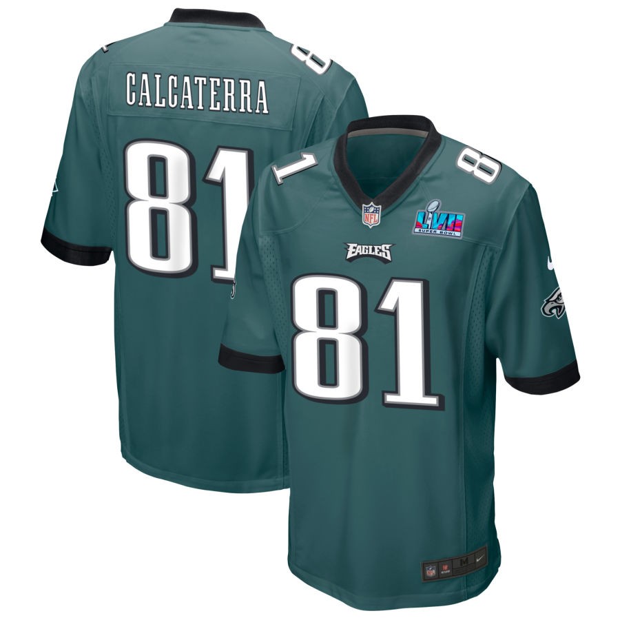 Grant Calcaterra Philadelphia Eagles  Super Bowl LVII Game Jersey - Midnight Green