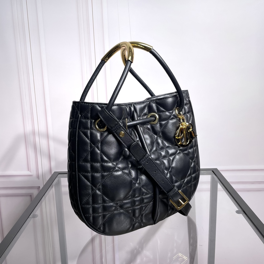 TOP Christian Dior Nolita Bag Lambskin 27x25x5cm - Black