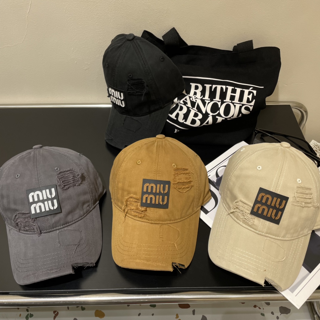 TOP Miu Miu Beige Baseball Cap-4 Colors
