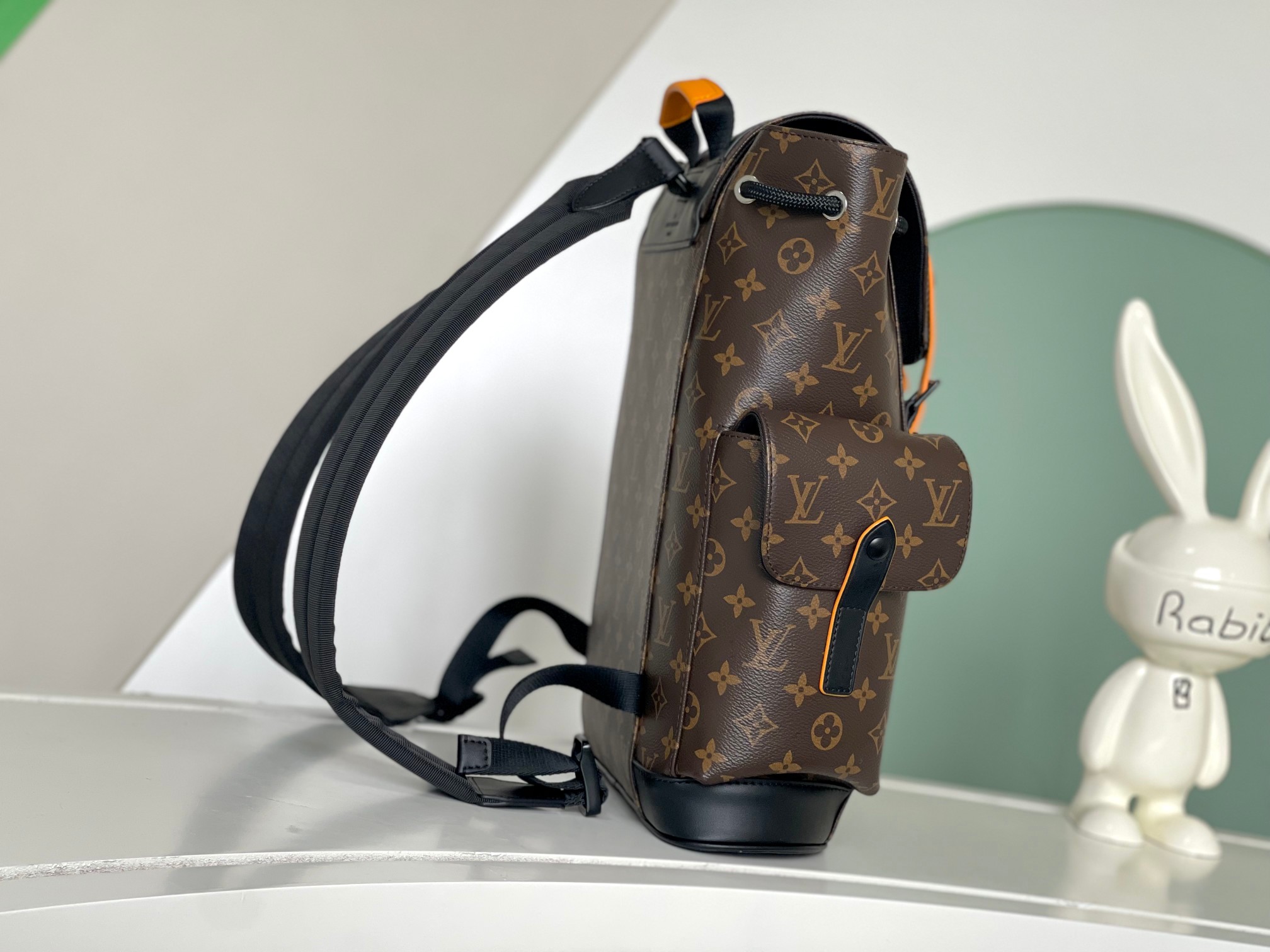 TOP Louis Vuitton LV Monogram Macassar Canvas Christopher Small Backpack 32.0 x 39.0 x 12.0 cm-Black