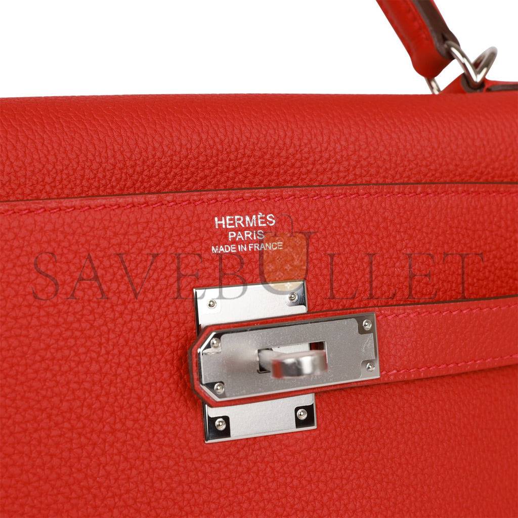 HERMES KELLY 32 TOGO PALLADIUM HARDWARE (32*23*10.5cm)