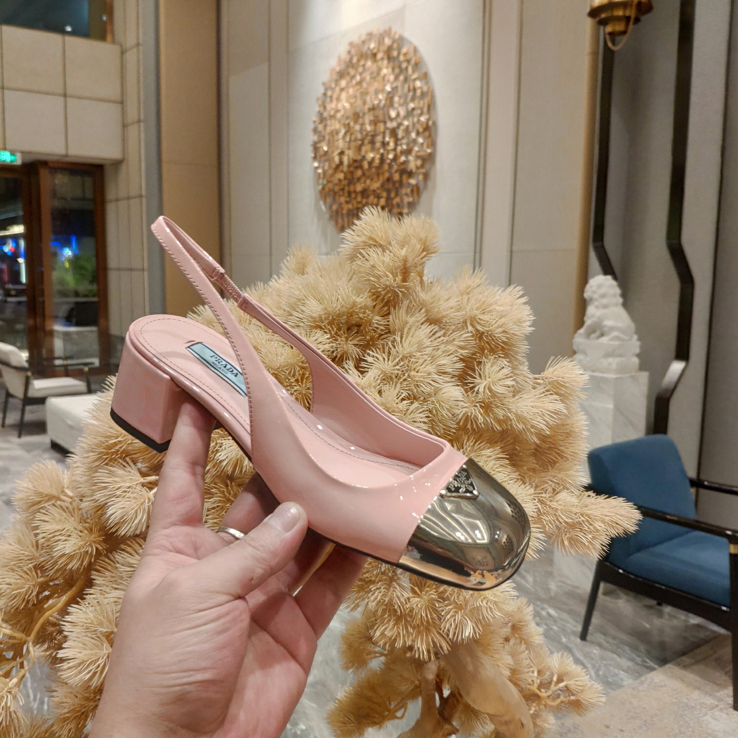 TOP PRADA Logo Plaque Slingback Pumps - 5 Colors
