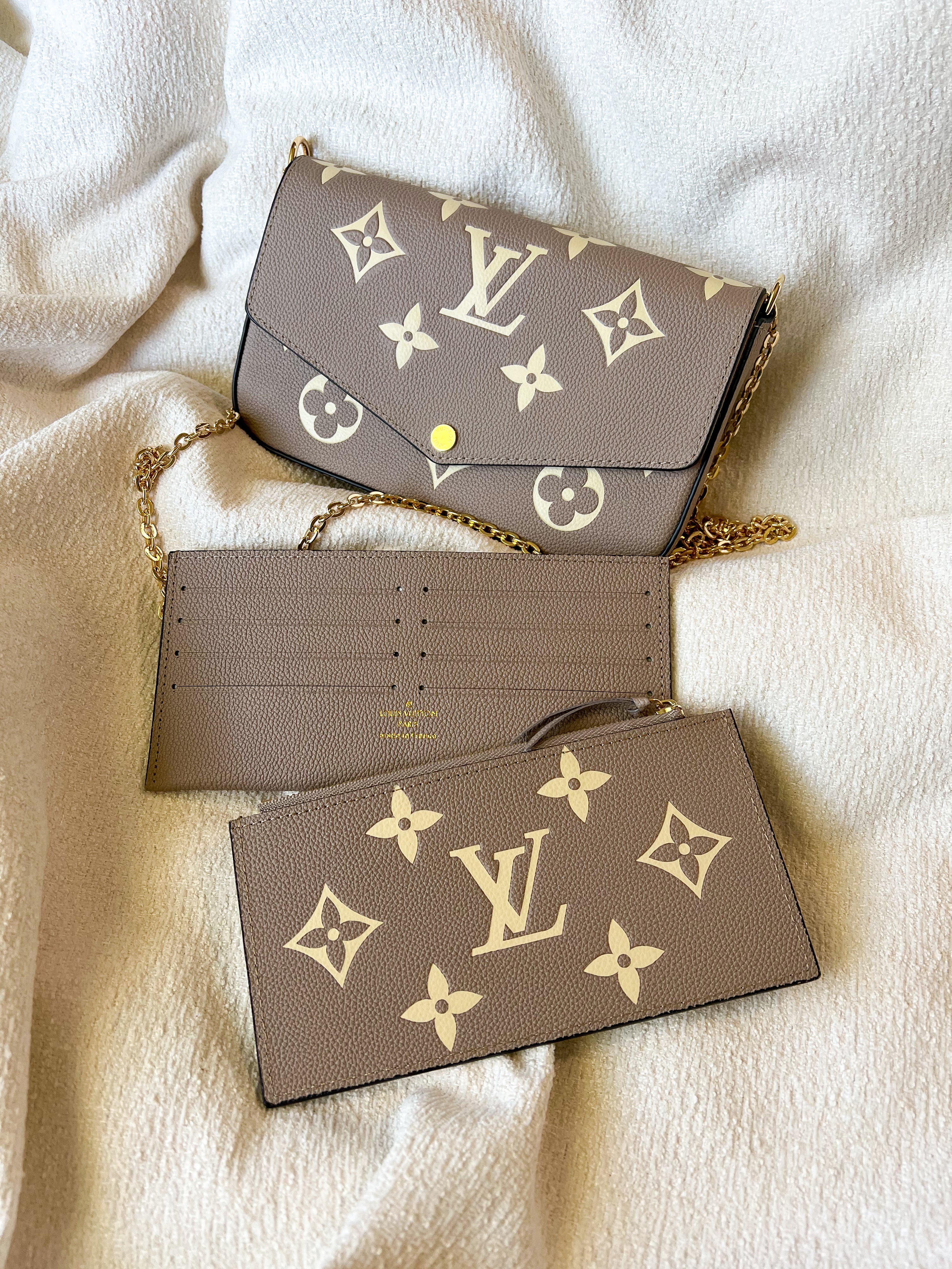 TOP Louis Vuitton LV Felicie Empreinte  21X12X3cm-Turtle Dove and White