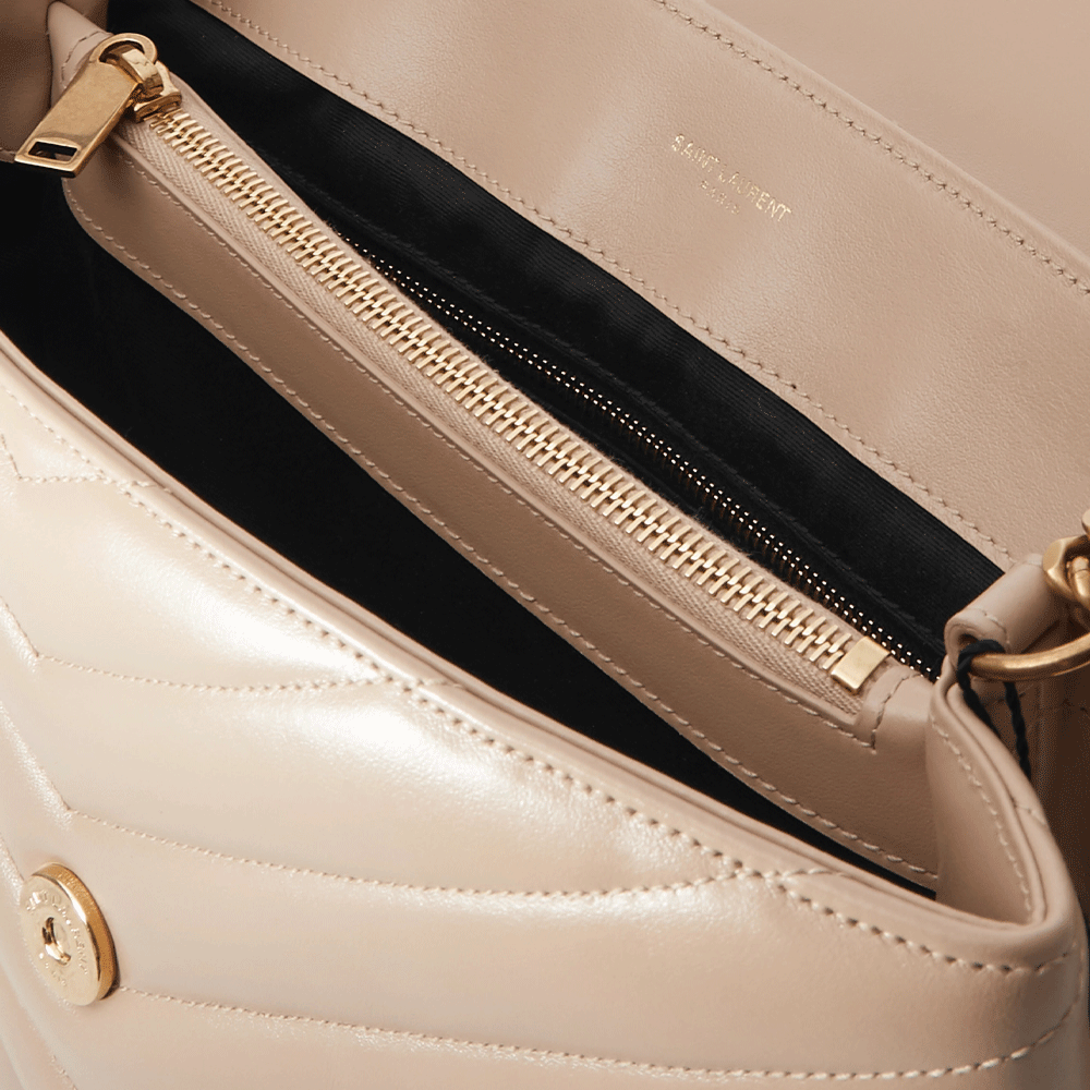 SAINT LAURENT YSL Loulou Medium Quilted Leather Shoulder Bag Beige(7A regular version)