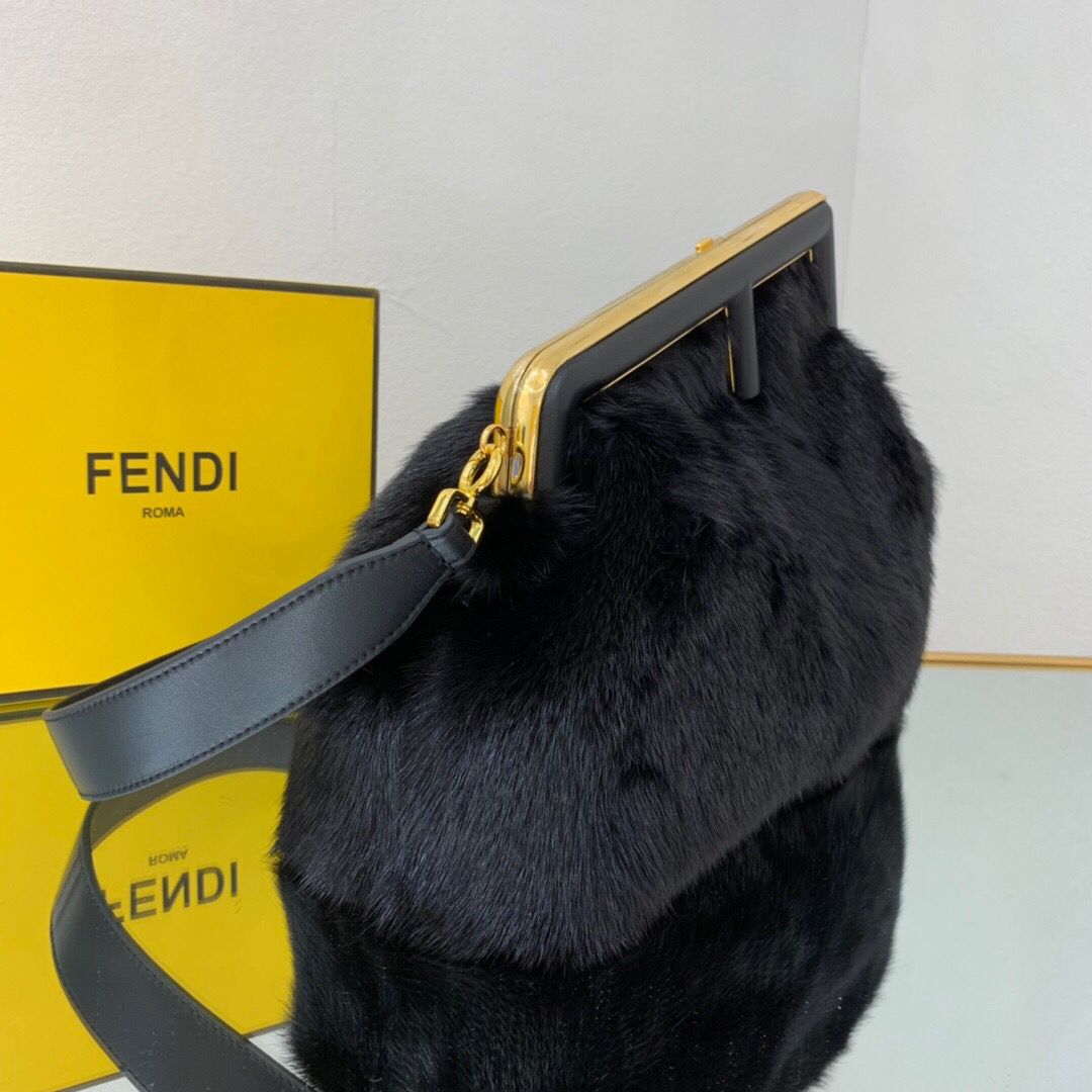 TOP FENDI FENDI First Medium Mink Bag - Black