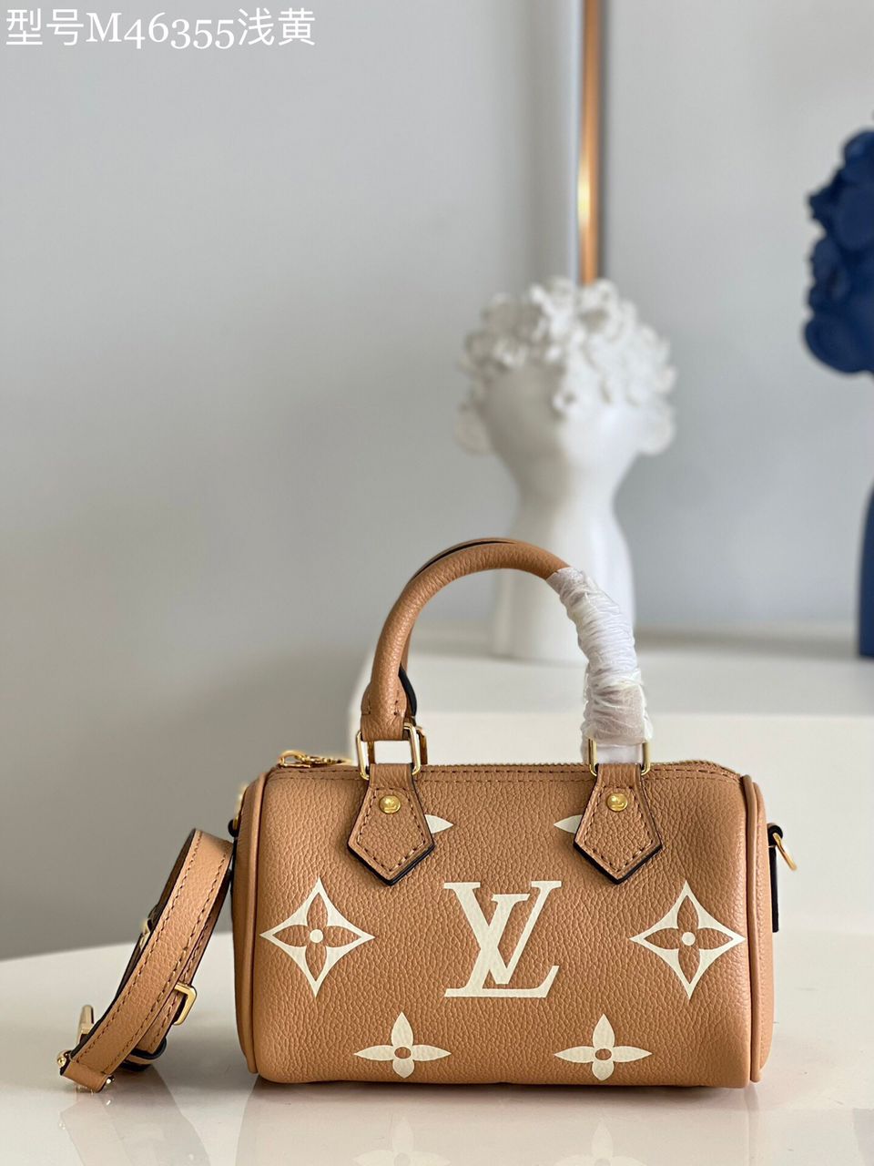 TOP Louis Vuitton LV Mini Speedy Monogram Bag 16cm - Brown and Cream